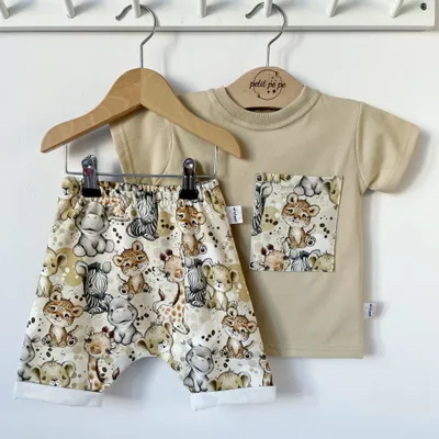 Zestaw spodnie + koszulka - cute safari