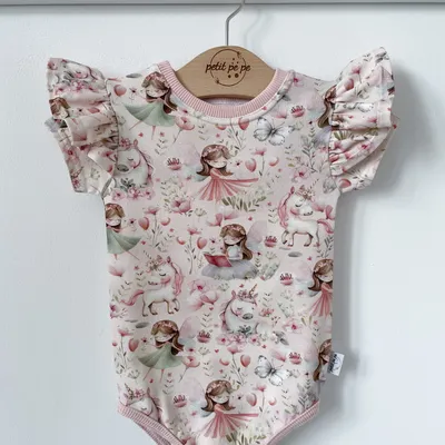 Body z cienkiej dzianiny jersey lux - Bajkowy ogród