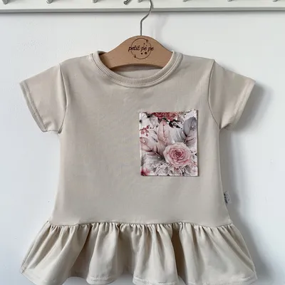 Bluzeczka z baskinką z kieszonką- Sweet Rose