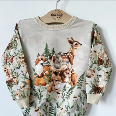 Bluza dresowa z panelem - leśna przygoda 2