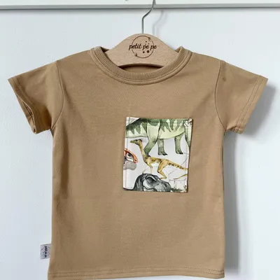 Koszulka jersey z kieszonką - dinozaury