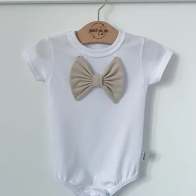Body z cienkiej dzianiny jersey z kokardą - White 2