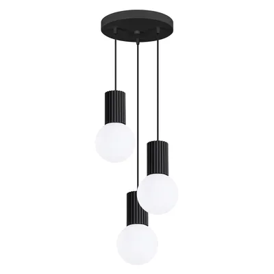Lampa wisząca HALO 3P czarna + 3X Żarówka LED G9 4000K Zimna 4,5W 460lm
