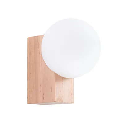 Kinkiet BULBO naturalne drewno + 1x Żarówka LED G9 4000K Zimna 4,5W 460lm
