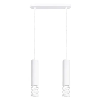 Lampa wisząca LIRO 2 biały + 2X Żarówka LED GU-10 4000K Zimna 7W 530lm