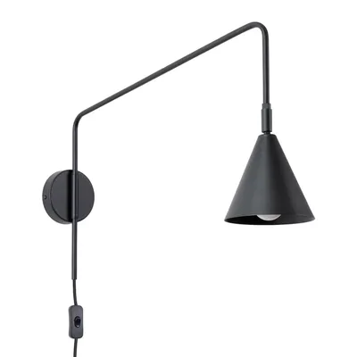 Kinkiet NOX czarny + 1X Żarówka LED E14 4000K Zimna 7,5W 680lm