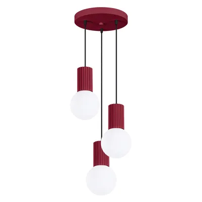 Lampa wisząca HALO 3P burgund + 3x Żarówka LED G9 4000K Zimna 4,5W 460lm