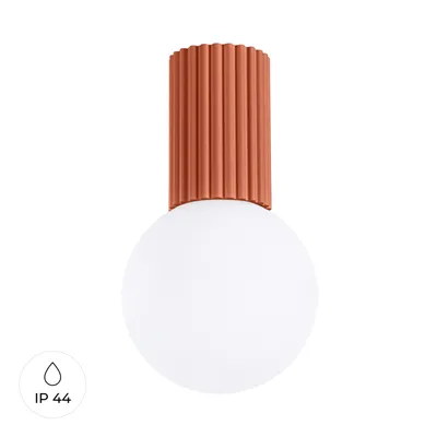 Plafon HALO ochra czerwona IP44 + 1X Żarówka LED G9 3000K Ciepła 4,5W 450lm