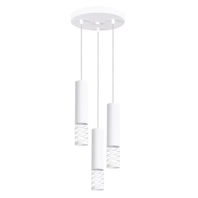 Lampa wisząca LAMI 3P biały + 3X Żarówka LED GU-10 4000K Zimna 7W 530lm