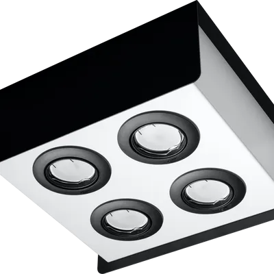 Plafon STEREO 4 biały/czarny