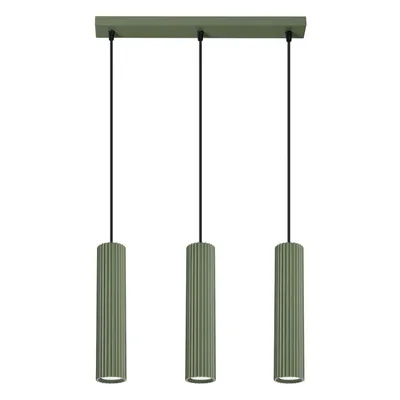 Lampa wisząca KARBON 3L zielona oliwka