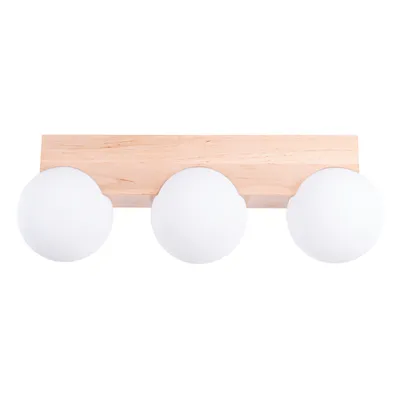 Plafon BULBO 3 naturalne drewno + 3x Żarówka LED G9 4000K Zimna 4,5W 460lm
