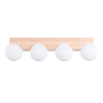 Plafon BULBO 4 naturalne drewno + 4x Żarówka LED G9 3000K Ciepła 4,5W 450lm