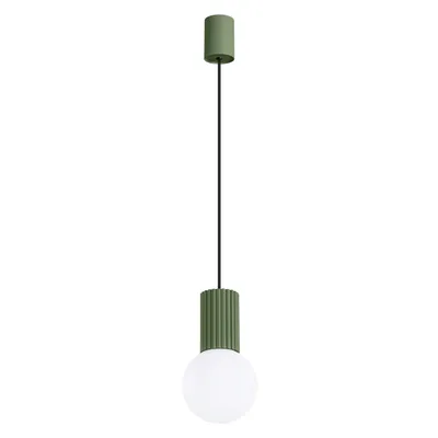 Lampa wisząca HALO 1 zielona oliwka + 1x Żarówka LED G9 3000K Ciepła 4,5W 450lm