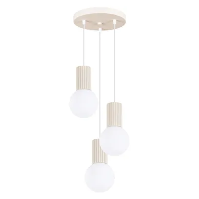 Lampa wisząca HALO 3P beżowa + 3X Żarówka LED G9 4000K Zimna 4,5W 460lm
