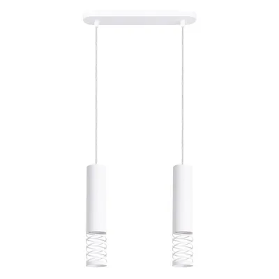 Lampa wisząca LAMI 2 biały + 2X Żarówka LED GU-10 4000K Zimna 7W 530lm