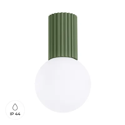 Plafon HALO zielony oliwkowy IP44 + 1X Żarówka LED G9 4000K Zimna 4,5W 460lm