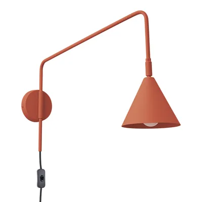 Kinkiet NOX ochra czerwona + 1X Żarówka LED E14 4000K Zimna 7,5W 680lm