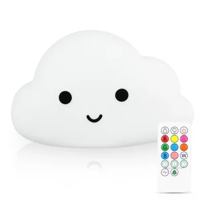 Silikonowa lampka nocna LED Chmurka | Przenośna lampka dziecięca 9 kolorów światła | Lampka ładowana USB |JL-907