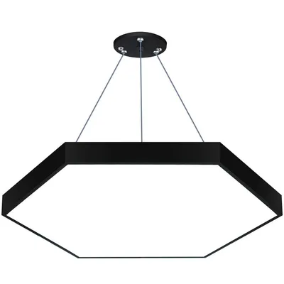 Lampa sufitowa wisząca LED 80W | heksagon pełny | aluminium | CCD niemrugająca | Φ80x6 | LPL-003