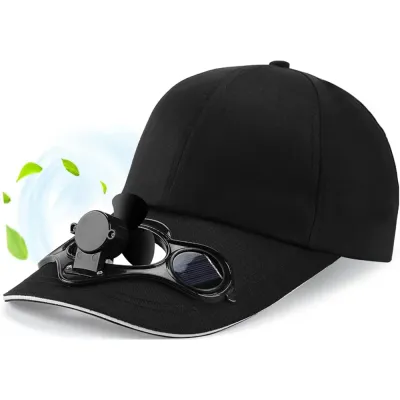 Czapka solarna z wiatrakiem | Czapka z daszkiem z wbudowanym wiatraczkiem | Czapka chłodząca | SFH-8934-BLACK