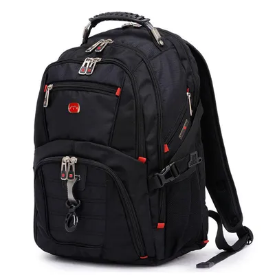 Wielofunkcyjny, duży plecak z komorą na laptopa | 40l, gniazdo USB i mini jack 3,5", nylon balistyczny 1680D | czarny | BR10