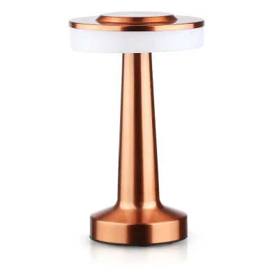 Bezprzewodowa lampka stołowa | Dotykowa lampka nocna z regulowaną barwą światła | Lampka USB | HJA14-COPPER