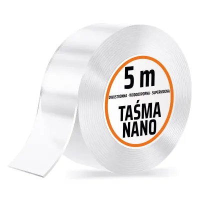 Taśma dwustronna wielokrotnego użytku | przeźroczysta taśma nano | NT-L5M-TS