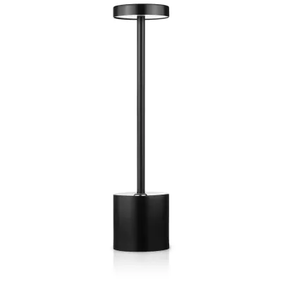 34 cm Lampa stołowa z wbudowanym akumulatorem | Lampa nocna z trzema barwami świecenia | Nastrojowa lampka do hotelu, restauracji | HJA28-BLACK-2