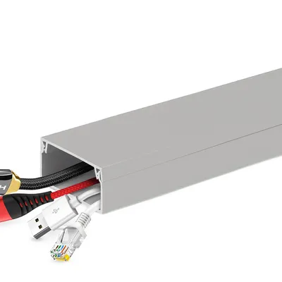 Listwa maskująca do kabli RTV, kanał kablowy, maskownica | Taśma samoprzylepna 3M | 1 metr, 40x20mm, szara | ZXC-20-1M