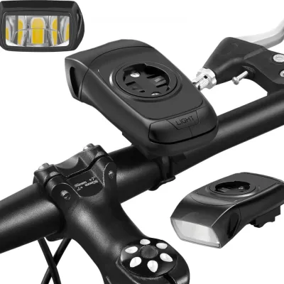 Lampa rowerowa 3w1 LED z klaksonem | Uchwyt na komputer GPS Garmin lub telefon | Inteligentne oświetlenie z wbudowanym akumulaorem | 05BQ0062