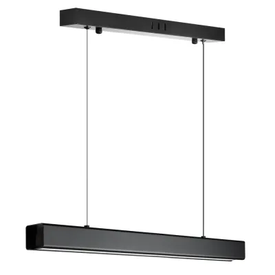 Nowoczesna prostokątna lampa wisząca | sterowanie pilotem | LED | czarna | SX41-60CM-24W-BK