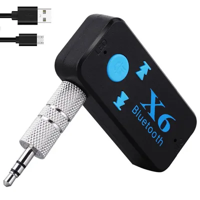 Bezprzewodowy odbiornik audio Bluetooth v 4.1 + EDR + A2DP | Adapter AUX mini-jack | Obsługa TF microSD | X6