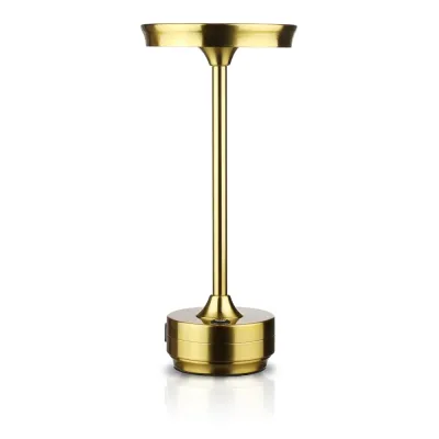 Lampa stołowa z wbudowanym akumulatorem | Lampa nocna z trzema barwami świecenia | Nastrojowa lampka do hotelu, restauracji | HJA30-GOLD