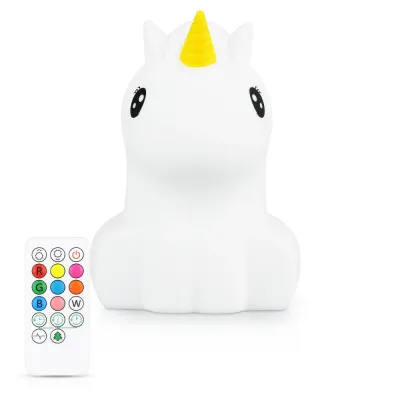 Silikonowa lampka nocna LED Jednorożec | Przenośna lampka dziecięca 9 kolorów światła | Lampka ładowana USB | JL-219