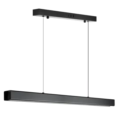 Nowoczesna prostokątna lampa wisząca | sterowanie pilotem | LED | czarna | SX41-80CM-32W-BK