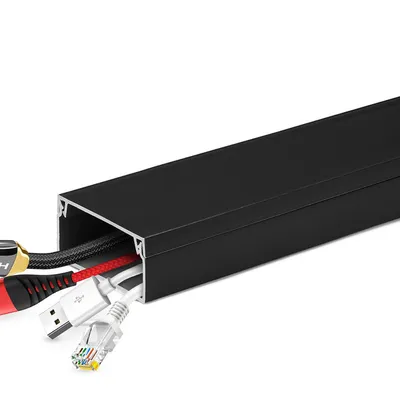 Listwa maskująca do kabli RTV, kanał kablowy, maskownica | Taśma samoprzylepna 3M | 1 metr, 40x20mm, czarna | ZXC-20-1M