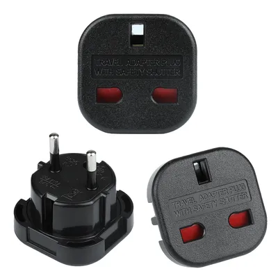 Adapter sieciowy UK - EU/PL | czarny | AD-EU96