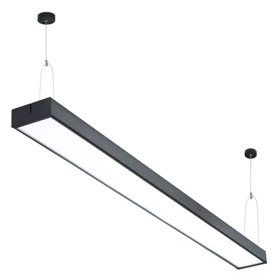 Liniowa lampa wisząca 120 cm | Biurowy, czarny moduł LED 30W | Szerokość lampy 10 cm