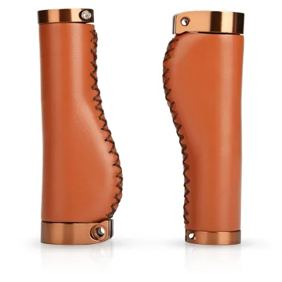 Ergonomiczne gripy rowerowe | Stylowe uchwyty rowerowe ze skóry PU |PUBT-G211A-BR