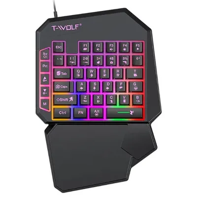Gamingowa klawiatura jednoręczna z podświetleniem LED, keypad | T19