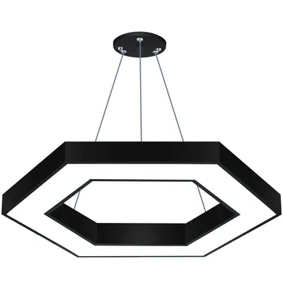 Lampa sufitowa wisząca LED 50W | heksagon | aluminium | CCD niemrugająca | Φ80x6 | LPL-002