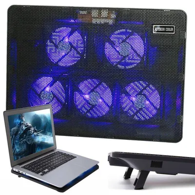 Podstawka chłodząca pod laptopa 12-17" | 5 wentylatorów | USB HUB | LED | V5