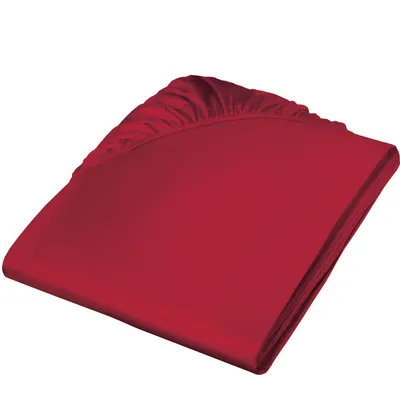 Prześcieradło satynowe z gumką Fleuresse Colours 9100-4580 Bordo