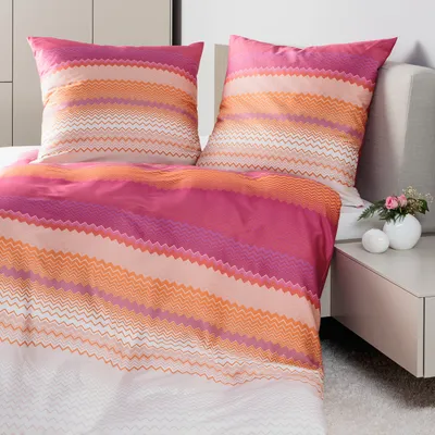 Pościel satyna bawełniana Janine Moments 98120-01 Pink-Koralle