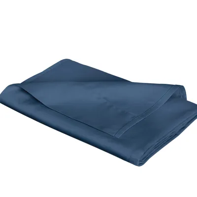 Prześcieradło satynowe bez gumki Fleuresse Colours 9100-6073 Jeansowy Niebieski