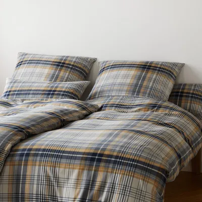 Pościel flanelowa Elegante Holmes 26005-03 Senfgelb-Grau