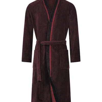 Szlafrok męski kimono Cawö 4839-92 Rot-Schwarz 48-60