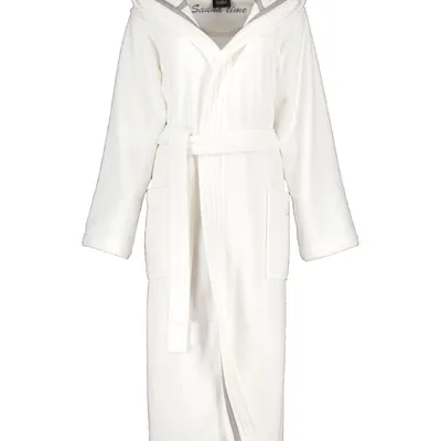Szlafrok damski z kapturem Cawö 832-67 White XS-XL