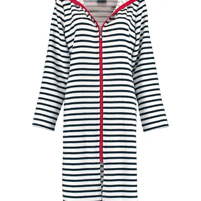 Szlafrok damski zapinany na zamek Cawö 1244-96 Black-White 36-48